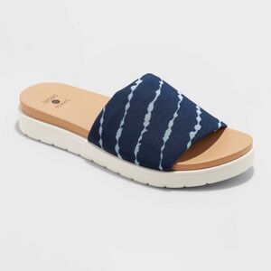 NWT Women's Kassidy Platform Slide Sandals - Shade & Shore Navy Blue
